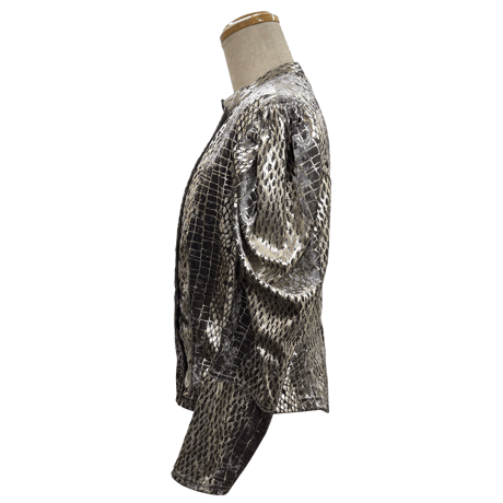 KA2404　クラッシュベロアヴィクトリアンシャツジャケット【 Gray - Silver Snake Foil 】