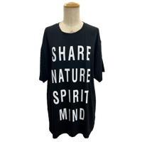 KS2507B　コットンバンブー半袖Tシャツ【 Black SHARE SPIRIT Print 】