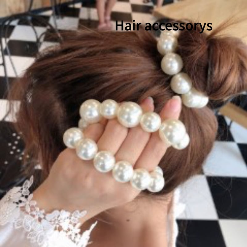 ヘアアクセサリー ヘアゴム ビッグパールゴム プチプラアクセサリー