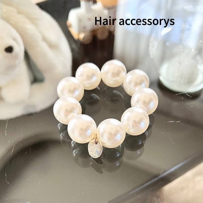 ヘアアクセサリー ヘアゴム ビッグパールゴム プチプラアクセサリー