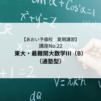 【2026年夏期講習】東大・最難関大数学Ⅲ B（通塾型）