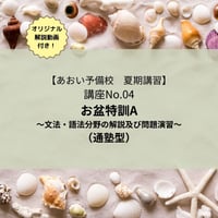 【2026年夏期講習】英語　お盆特訓A～文法・語法分野の解説及び問題演習～*オリジナル解説動画付き！(通塾型)