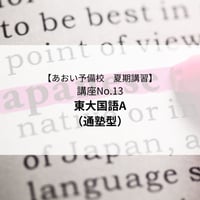 【2026年夏期講習】東大国語A（通塾型）