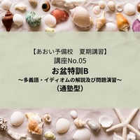 【2026年夏期講習】英語　お盆特訓B～多義語・イディオムの解説及び問題演習～(通塾型)