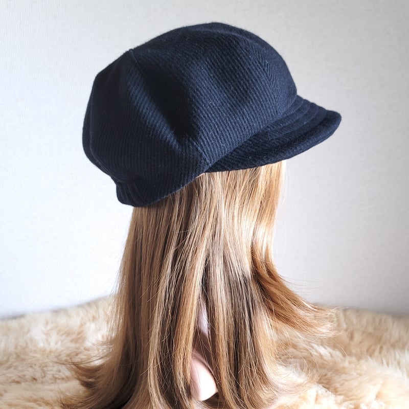 HIAND チュールリボン付きキャスケット　ブラック チュールリボン付きキャスケット - HIAND