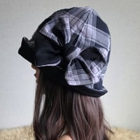 薄手★フィット hat★60cm★薄紫ピンク系BLACKカラー
