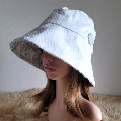 ファンシーツイード×ホワイトcotton★ひとつ持っていると～★約61.5㎝★