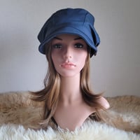 ★しっかり cottonヘリンボーンネイビー★みんなに 見せたい 渦巻くback スタイル★ゆったり★ ネイビーwood