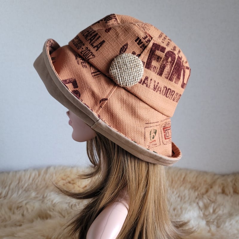 ☆ビッグくるみボタン☆ひとつ持っていると便利なプレーン帽子☆62