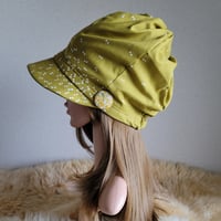 みんなに 見せたい 渦巻くback スタイル★オリーブイエロー★小さなリボン柄