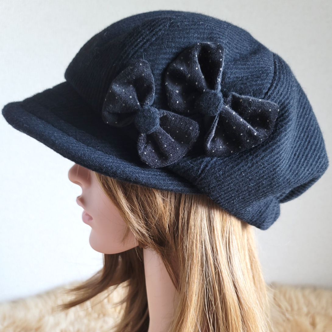 herlipto Back Ribbon Tweed Casquette ハーリップトゥ ブラックリボン