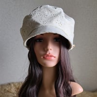 ナチュラルベージュ×レース★59.5cm★ふわりと優しい★マリン キャスケット