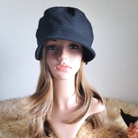 さりげなく★ヘリンボーン★しっかりcotton★約61.5㎝★マリンキャスケット