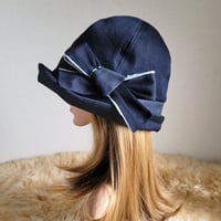 味わい　しっかりデニム★フィット hat×リボン★約61.5㎝
