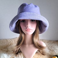 優しいパープルカラー×ギンガムチェック★ひとつ持っていると～★約61.5㎝