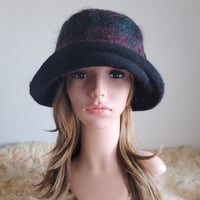 ★three. premium★上質シャギーモヘア★グリーン×ワインレッドチェック柄★62㎝★