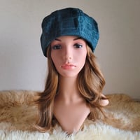 クロコダイル柄ダークグリーン★コーデが決まるこだわり　ベレー帽子