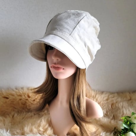★贅沢レース★みんなに 見せたい 渦巻くback スタイル★ツイストキャスケット★cottonリネン