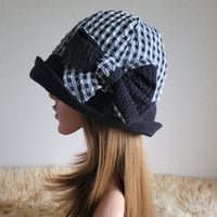 1点のみ★約59.5㎝★フィット hatリボン★モノトーンチェック