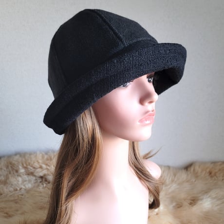 フィット hat★59.5㎝★チャコールグレー★ウールヘリンボーン