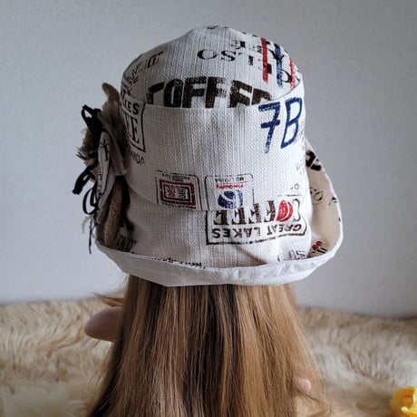 コーヒー×ナチュラルベージュ★約61.5㎝★つば広帽子