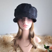 ★ふわりと 優しいマリンキャスケット★約57.5㎝★艶リボン　BLACK
