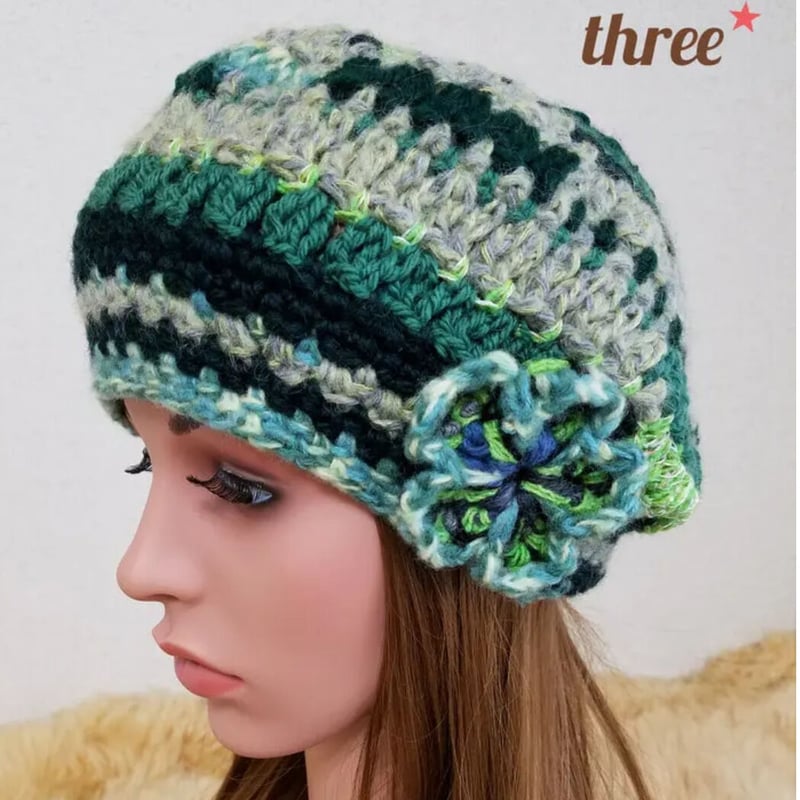 手編み(お花＆帽子) ❁3〜13 かぎ針】丸いお花柄のバケットハットの編み方解説🐼How to