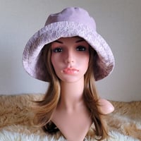 薄手★ひとつ持っていると便利なプレーン帽子★くすみピンク×くすみピンクレース