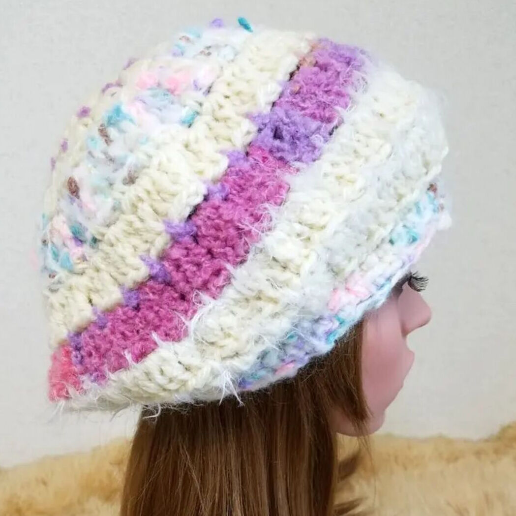 holidayホリディFLOWERKNITCAPフラワーニット帽キャップホワイト
