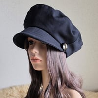 マストブラック★しっかりコットン★59.5cm★ふわりと優しい★マリン キャスケット