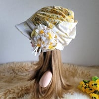 ツイストキャスケット★59.5㎝★コサージュ帽子　ミモザhat