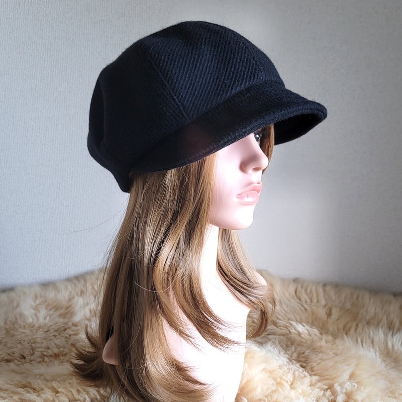 厚手ブラックウール☆60㎝☆ドットリボン☆蝶が舞う☆バタフライ