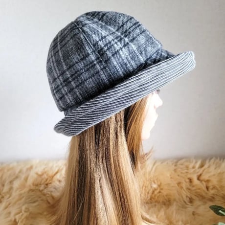 フィット hat★blackグレー系チェック×リボン