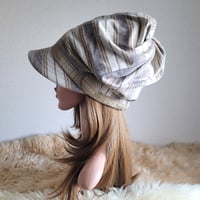 起毛cottonボーダー★約60㎝★ツイストキャスケット