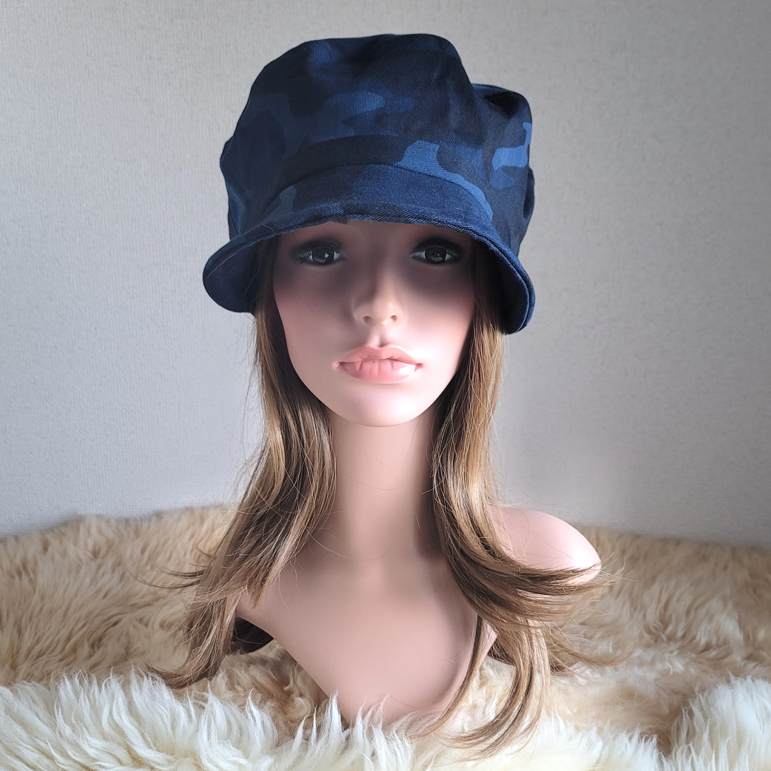 ⭐︎美品⭐︎MAY BICOLOR キャスケット ネイビー系☆迷彩☆約61㎝☆マリン ＊ キャスケット | 帽子shop