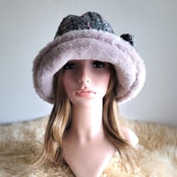 ★three.luxury★フィット hat★イタリアツイード×リボン★約60㎝