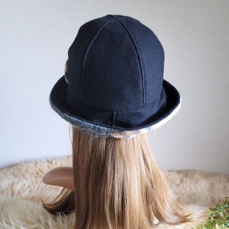 フィットhat★ベージュ系ウール×プレミアムチェック柄