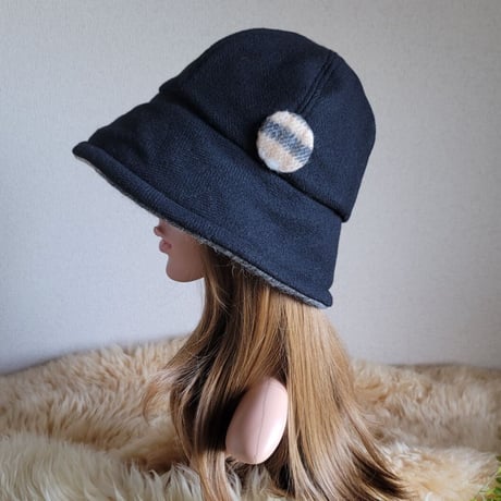 フィットhat★ベージュ系ウール×プレミアムチェック柄