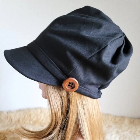 ★お洒落なヘリンボーン★ひとつは欲しい　blackカラー★渦巻くback スタイル★60.5㎝★ ゆったり　大きめサイズ