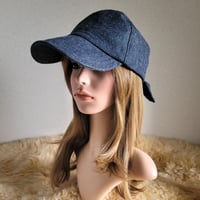 ネップデニム★メンズ感を出さない★大人の女子 リボン キャップ★ゆったり リボン調節