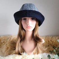フィット hat★ブルー系ネイビーツイード