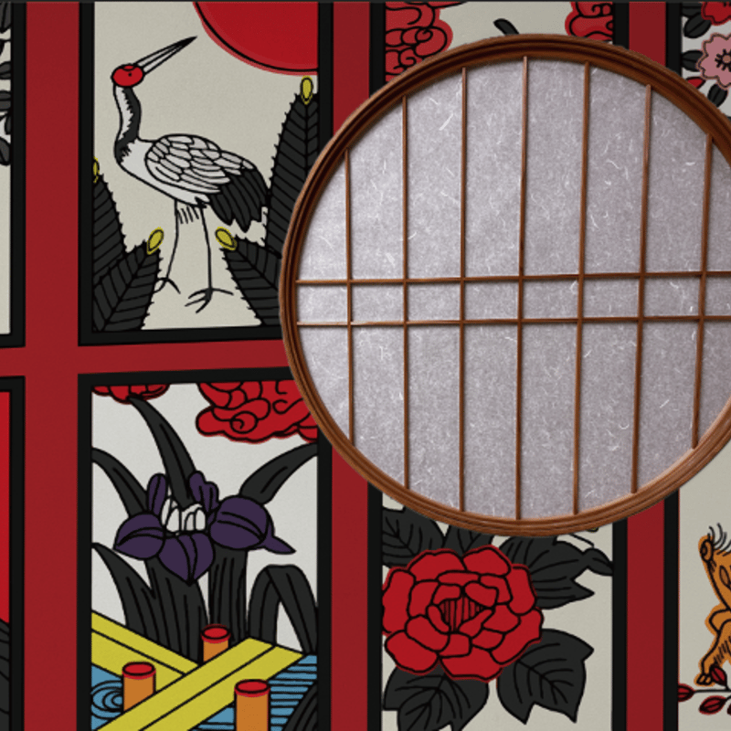 Japanese Wallpaper-HANAHUDA-和柄/アクセントクロス/壁紙/のり無し