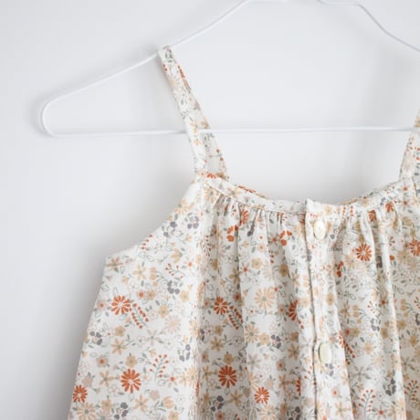 Sage flower shoulder strap romper 80