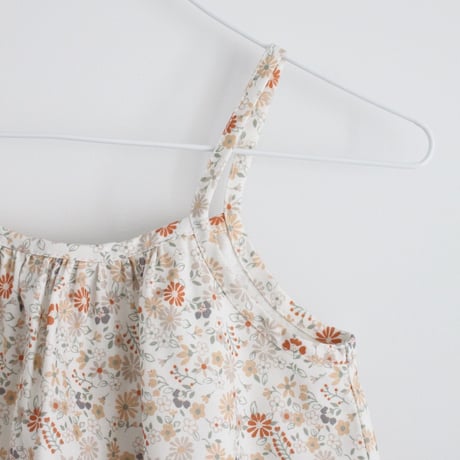 Sage flower shoulder strap romper 80