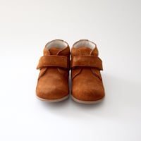 Velcro suede ankle boots - camel