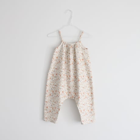 Sage flower shoulder strap romper 80