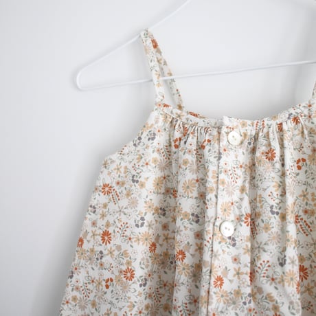Sage flower shoulder strap romper 80