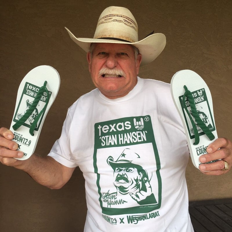 Count2.9xスタンハンセンTシャツ 白Tシャツxグリーン | Pro wrestling