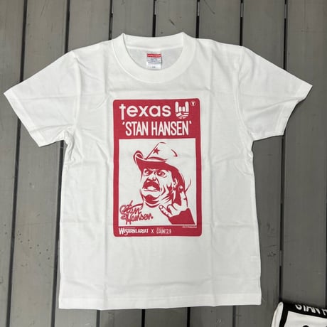 スタンハンセンx Count2.9 ホワイトボディTシャツ赤　　　　KIDSサイズ140