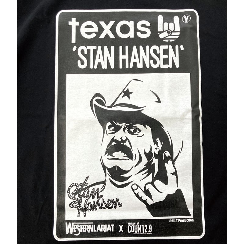 Count2.9xスタンハンセンTシャツ 黒Tシャツx＆ホワイト | Pro wrestlin